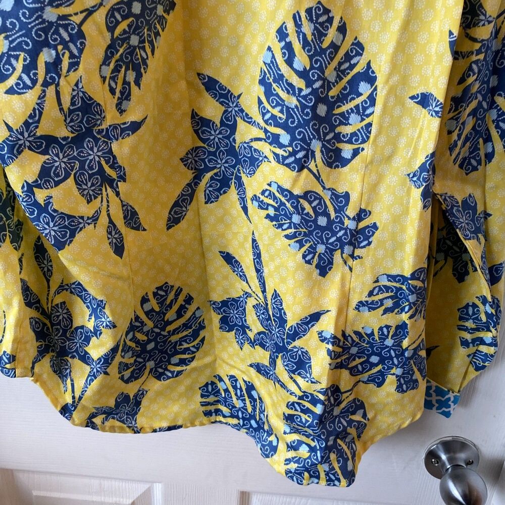 Ruby Rd. Women’s Size 16 Button Up Shirt Long Sleeve Yellow Colorful - Picture 8 of 10